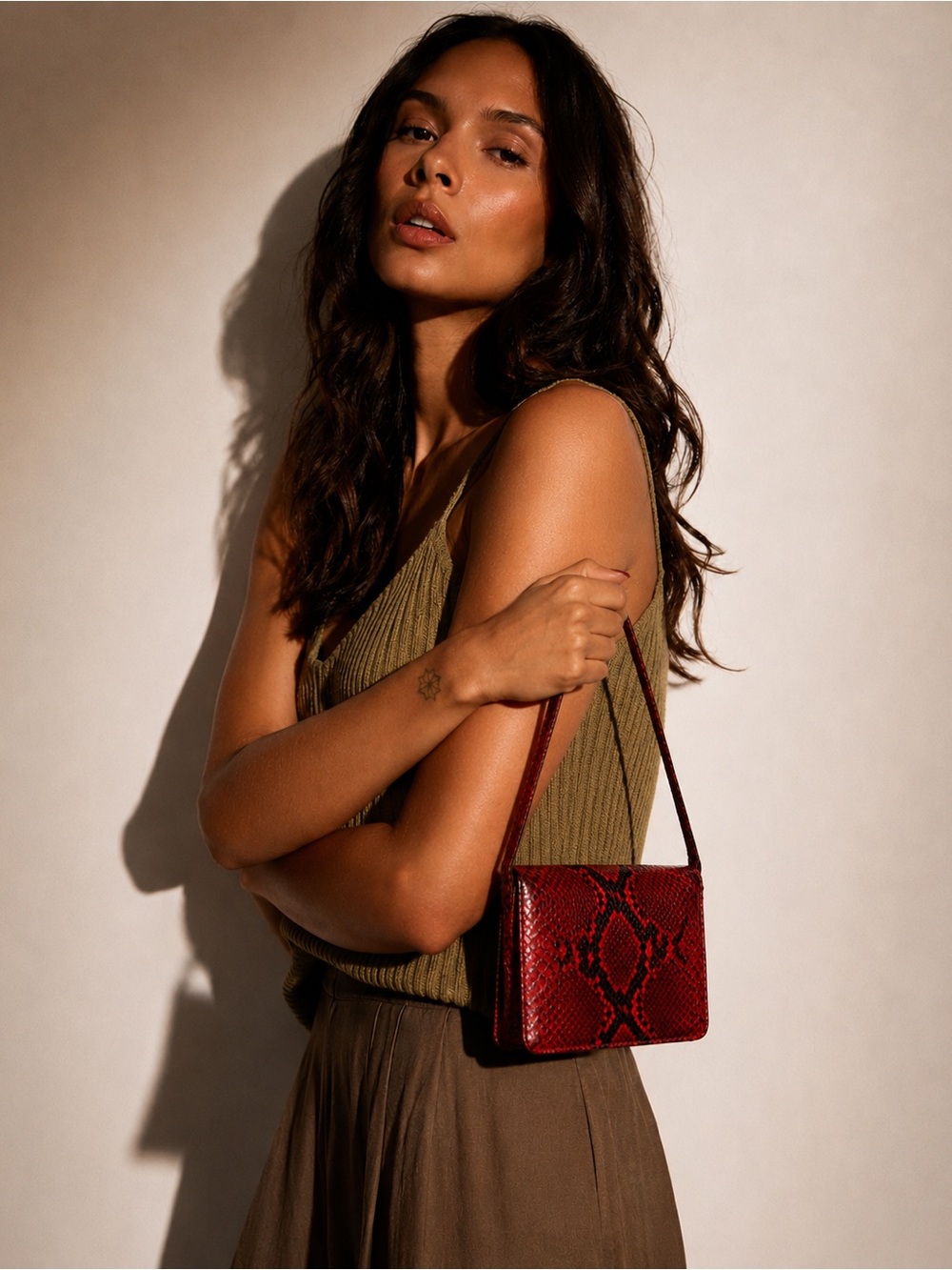 Charles Jourdan Real Snake Skin Mini Shoulder Bag